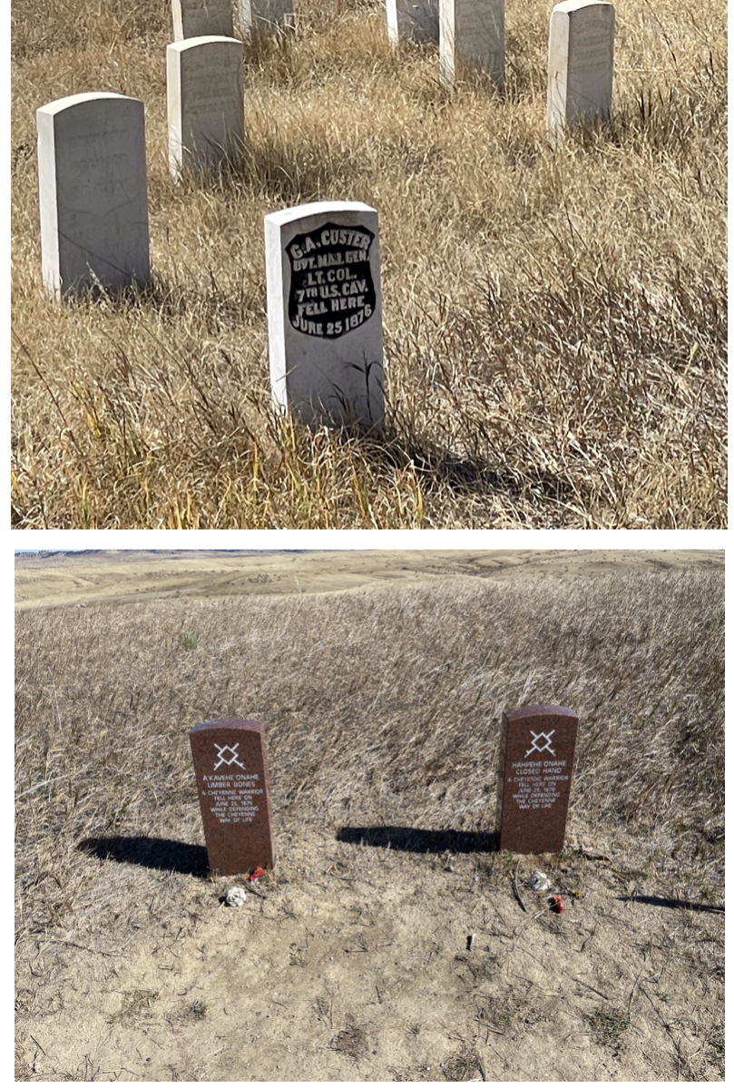 Markers showing where the dead fell during the Battle of Little Bighorn. Photos taken by and the property of FourWalls. Markers showing where the dead fell during the Battle of Little Bighorn. Photos taken by and the property of FourWalls.