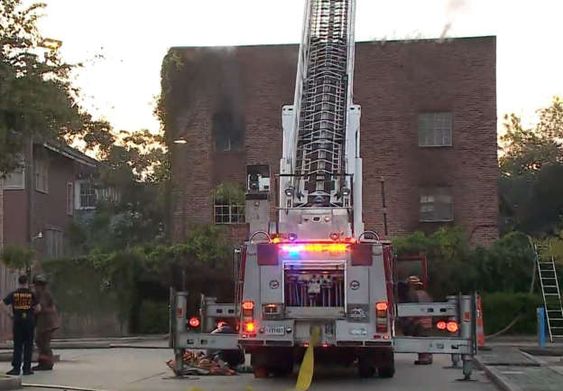 A three story duplex in New Orleans that caught fire on Friday morning. A three story duplex in New Orleans that caught fire on Friday morning.