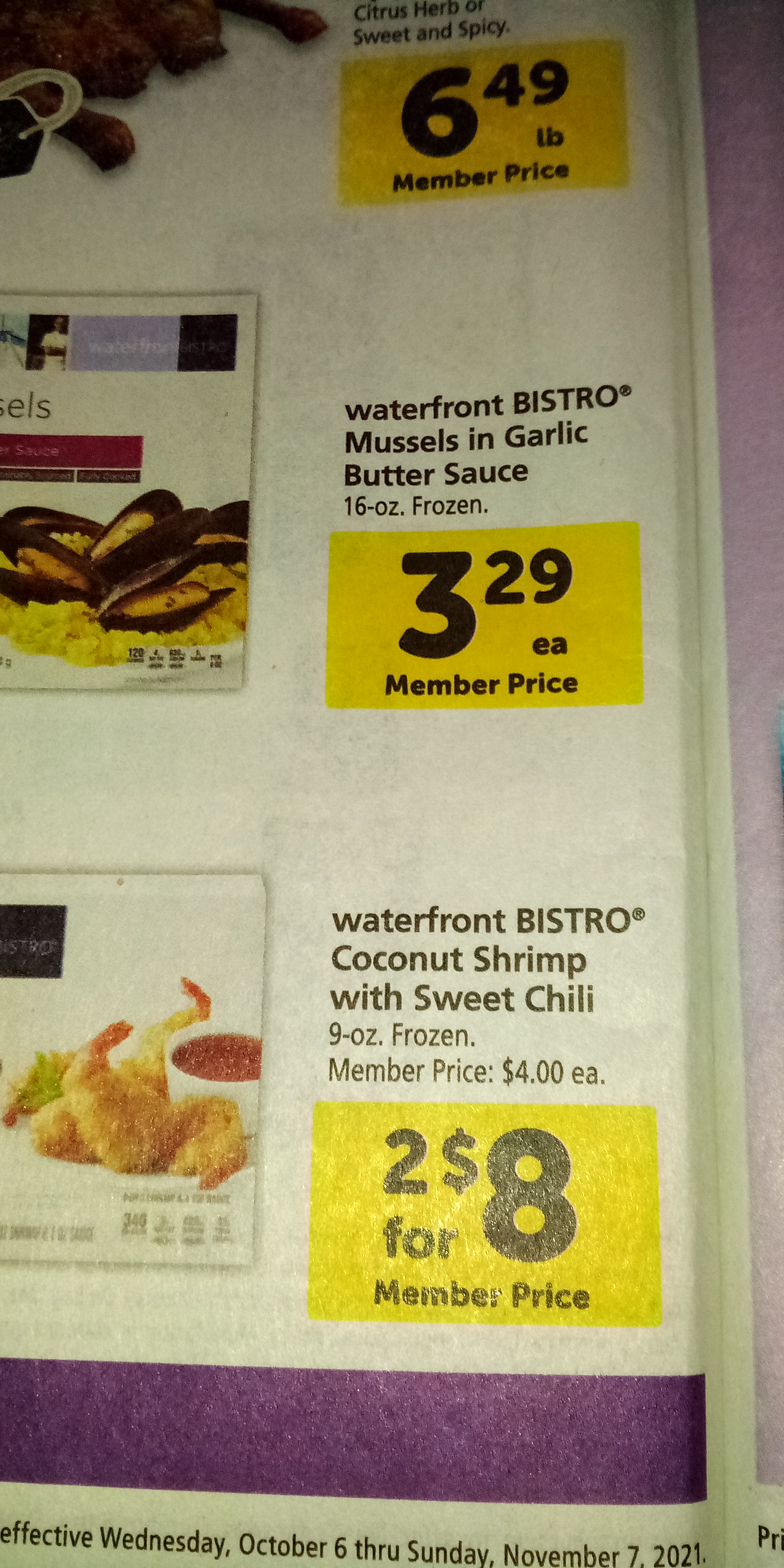 Safeway mussel & shrimp sale Oct 21, 2021.