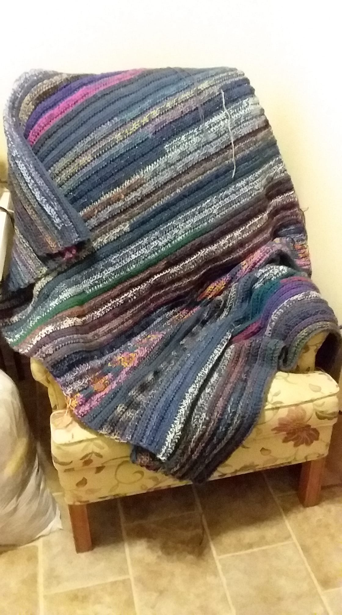 Scrappy Blanket That I Crocheted