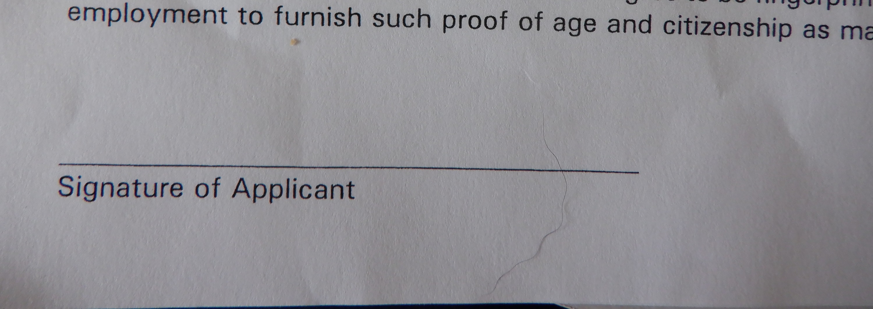 Photo I took of the bottom of the application I'm filling out Photo I took of the bottom of the application I'm filling out