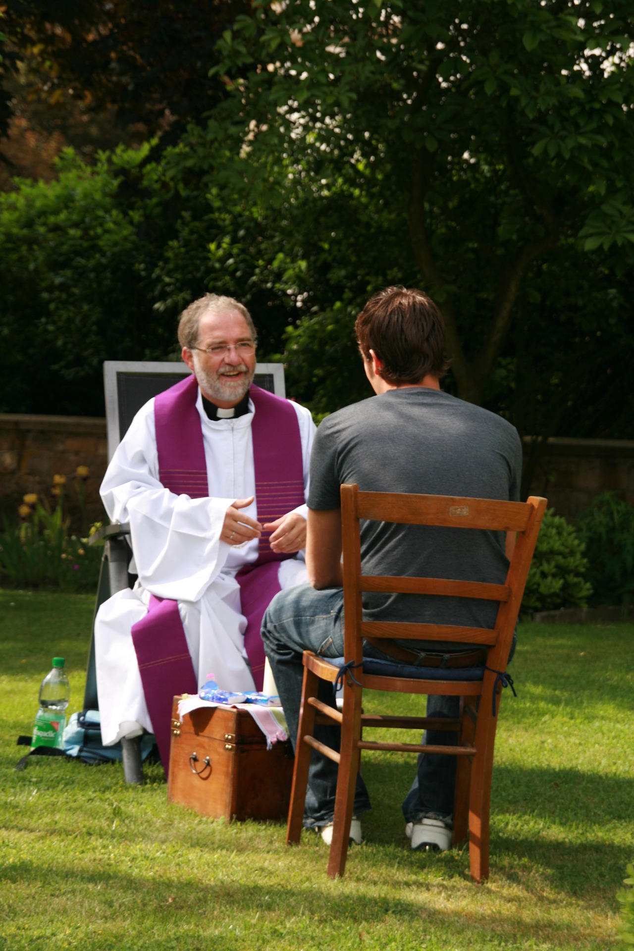 The Bishop sometimes held his confessions in an outdoor setting, but this time, even the setting did not help him The Bishop sometimes held his confessions in an outdoor setting, but this time, even the setting did not help him