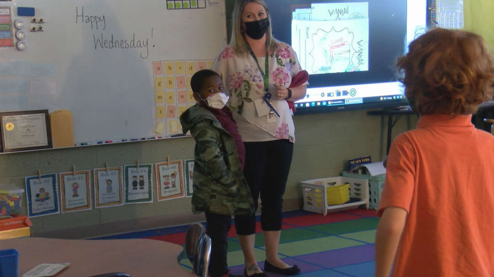 School teacher Tricia Toews and her student Za&#039; vion Coley