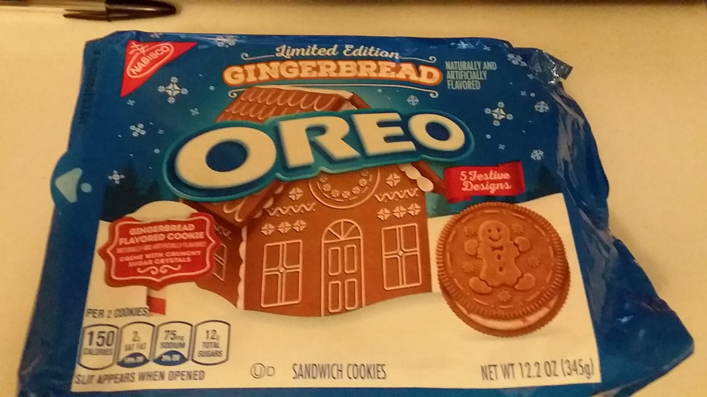 my photo of Oreo Gingerbread sandwich cookies package my photo of Oreo Gingerbread sandwich cookies package