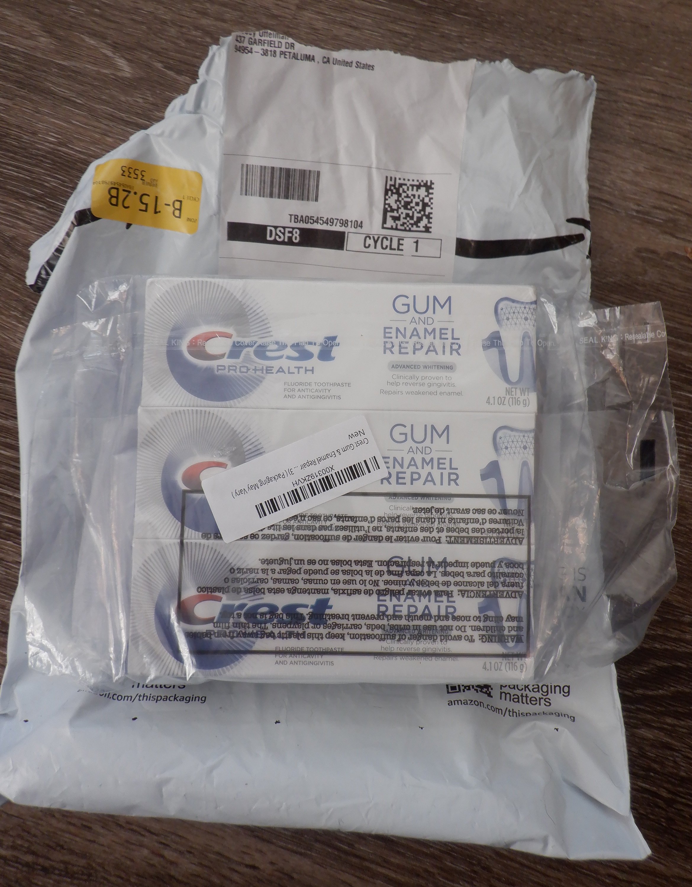 Photo I took of my "exciting" package Photo I took of my "exciting" package