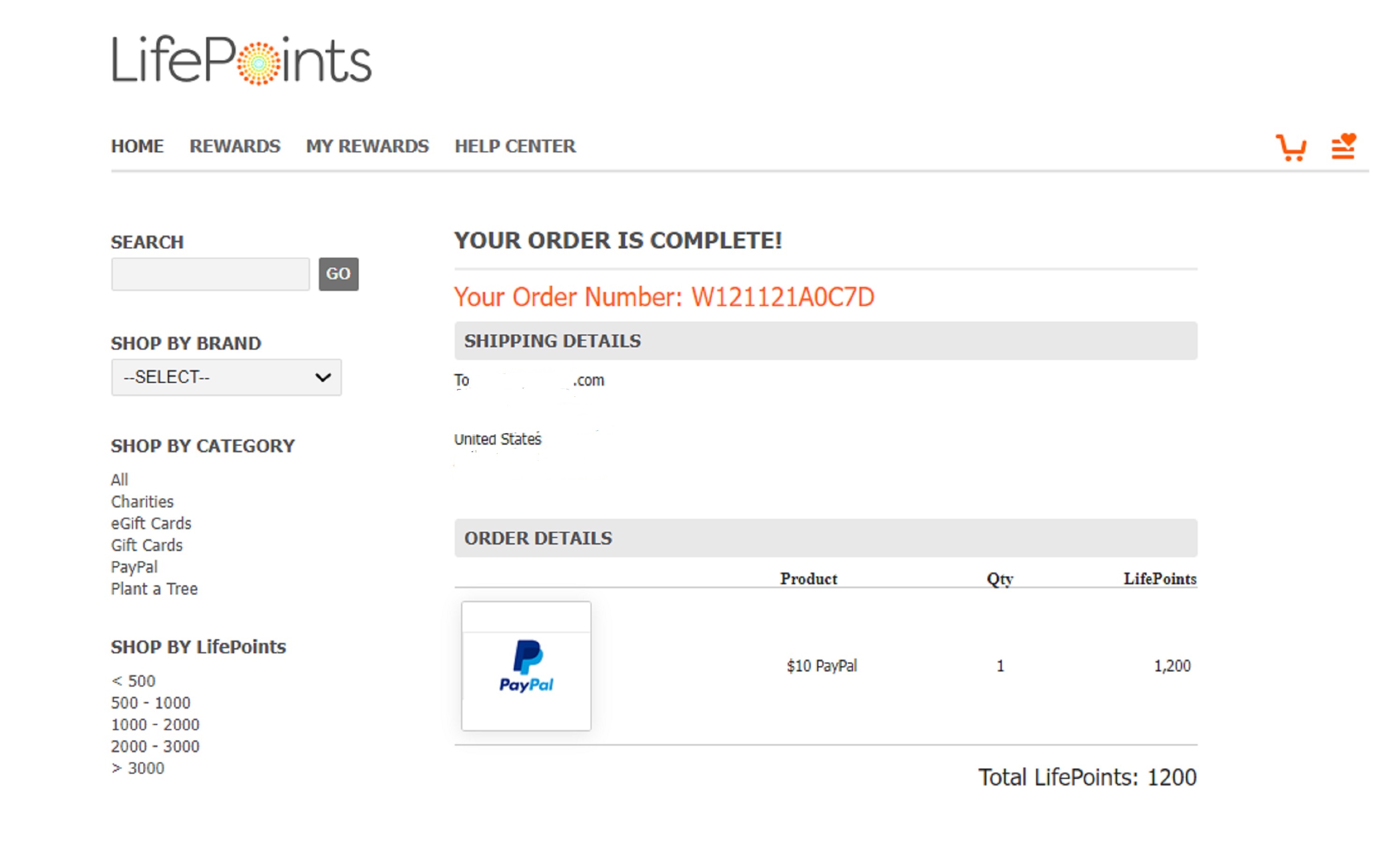 Screencap of LifePoints page Screencap of LifePoints page