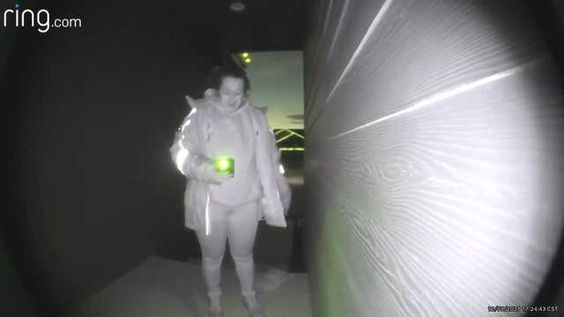 Female delivery driver in Ankeny Iowa seeing her Christmas gift