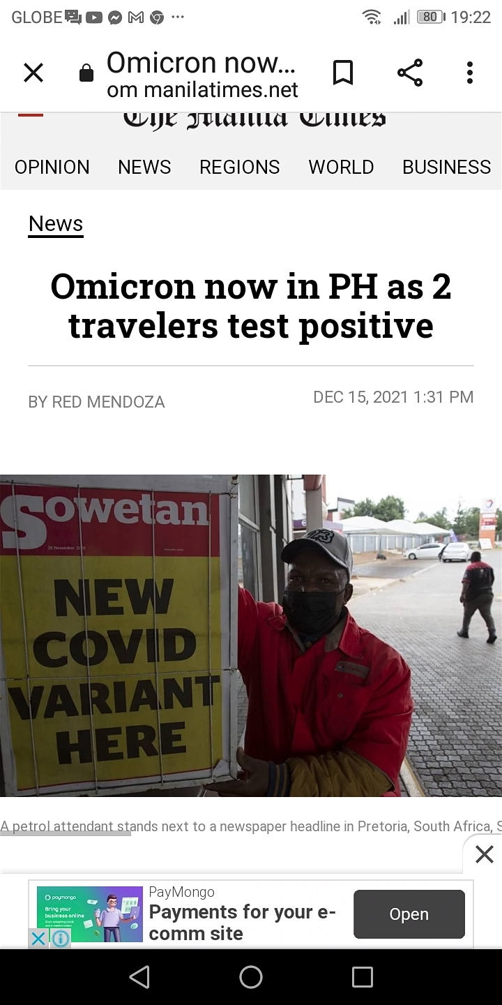 omicron arrival in Philippines 