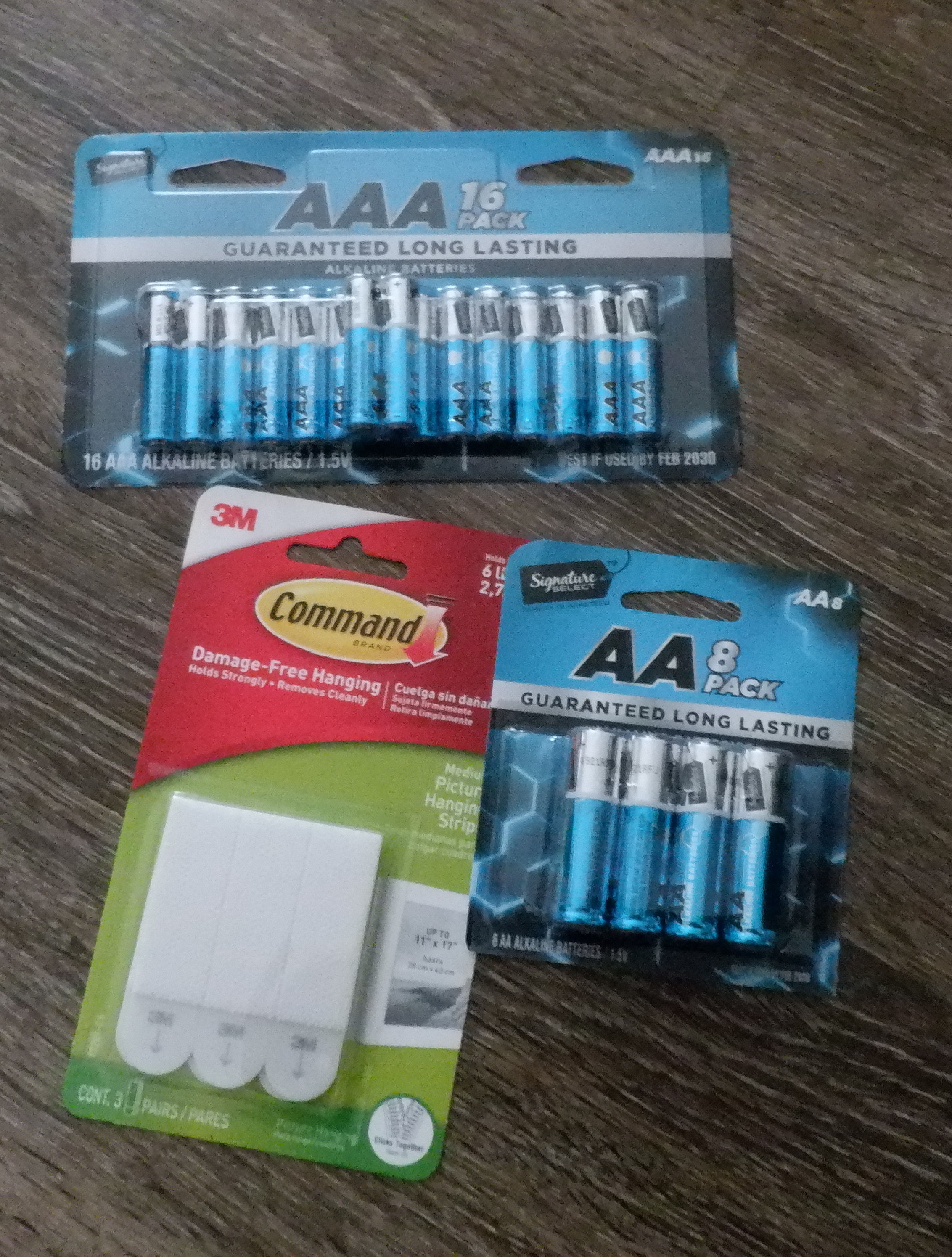 Batteries and hangers I bought at the grocery store Batteries and hangers I bought at the grocery store