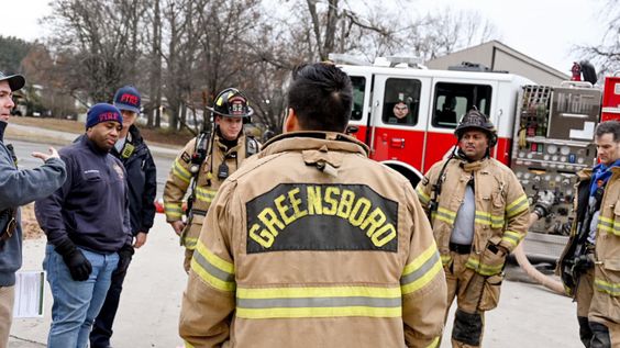 Firefighters in Greensboro North Carolina surprise the Givens family with a gift card Firefighters in Greensboro North Carolina surprise the Givens family with a gift card