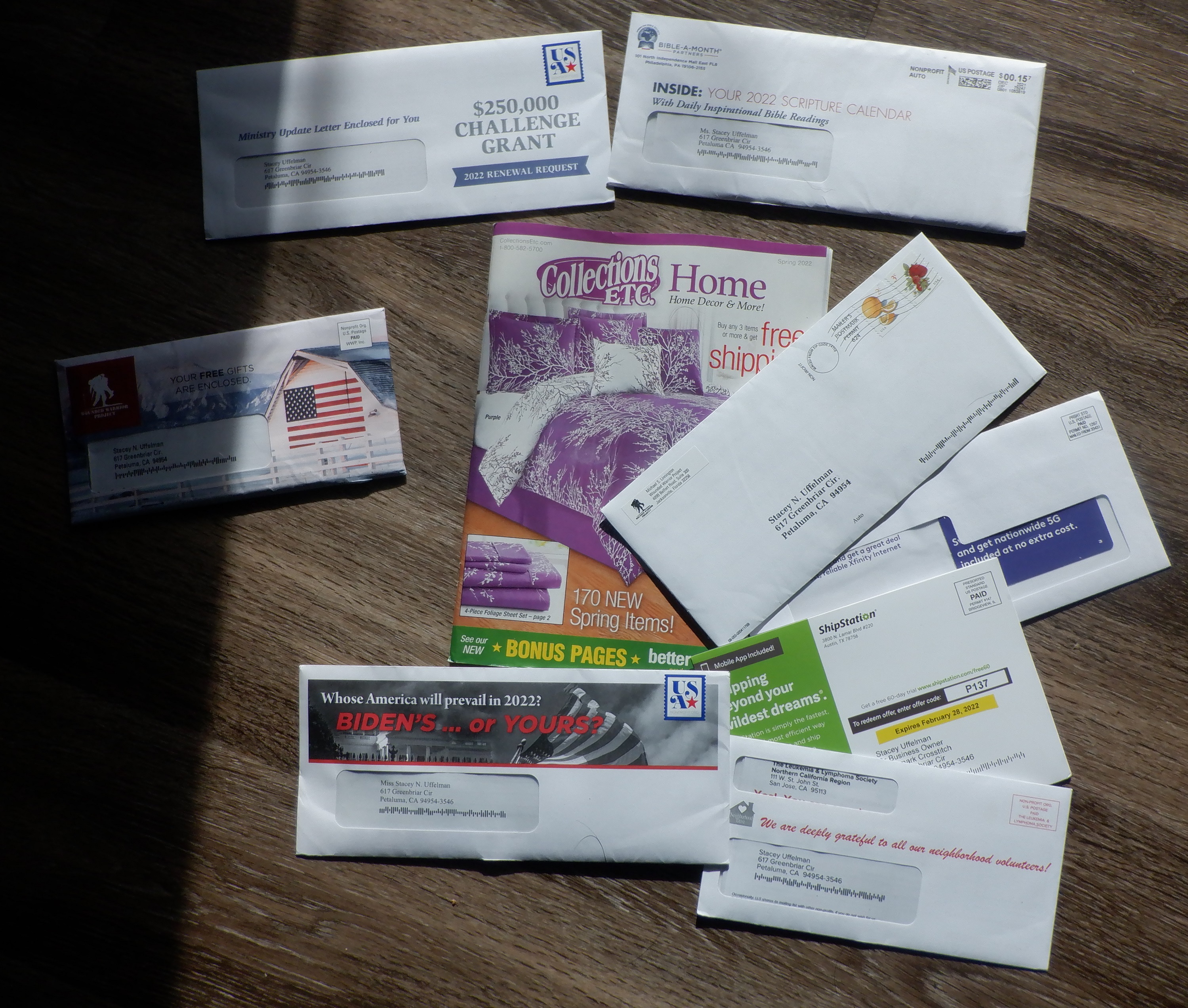 Photo I took of throw-away mail