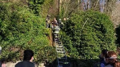 A partially collapsed house in Seattle Washington after a landslide. A partially collapsed house in Seattle Washington after a landslide.
