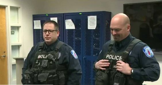 Richmond police officers Steve Gibson (L) and Ben Frazer. Richmond police officers Steve Gibson (L) and Ben Frazer.
