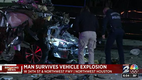 The scene of an auto explosion outside of a Sonic store in Houston TX. The scene of an auto explosion outside of a Sonic store in Houston TX.