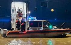 A USCG boat to the rescue of an elderly man who fell ill aboard a cruise ship. A USCG boat to the rescue of an elderly man who fell ill aboard a cruise ship.