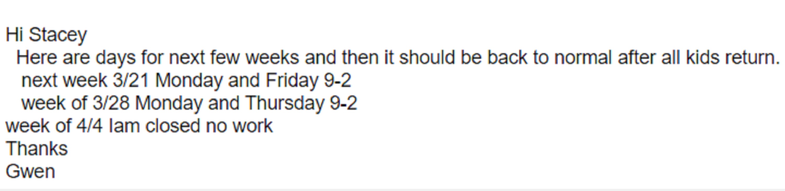 Screencap of the email from my boss Screencap of the email from my boss