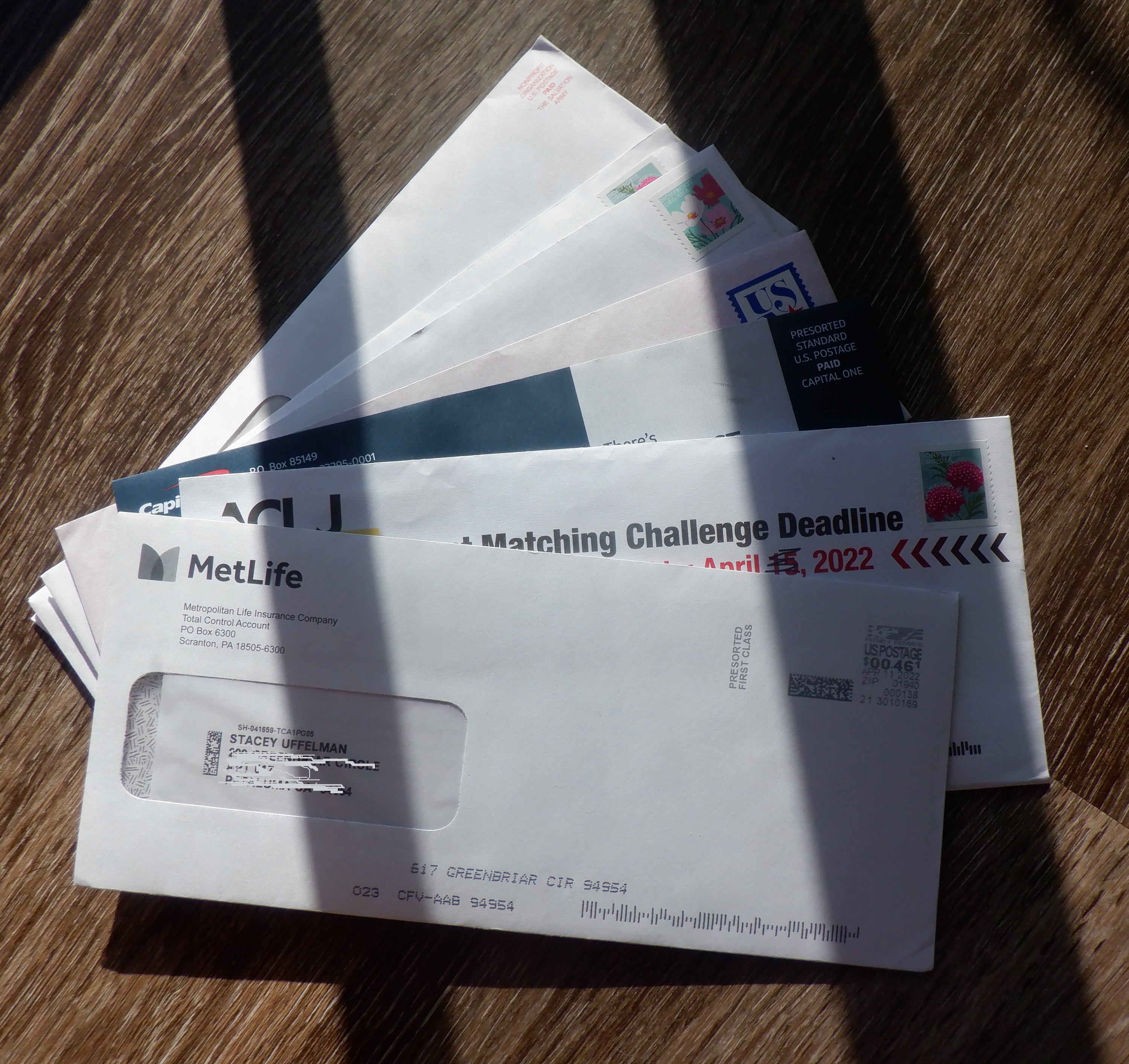 Photo I took of the mail Photo I took of the mail