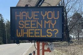 A digital sign that lost its wheels located on a highway in Ontario Canada. A digital sign that lost its wheels located on a highway in Ontario Canada.