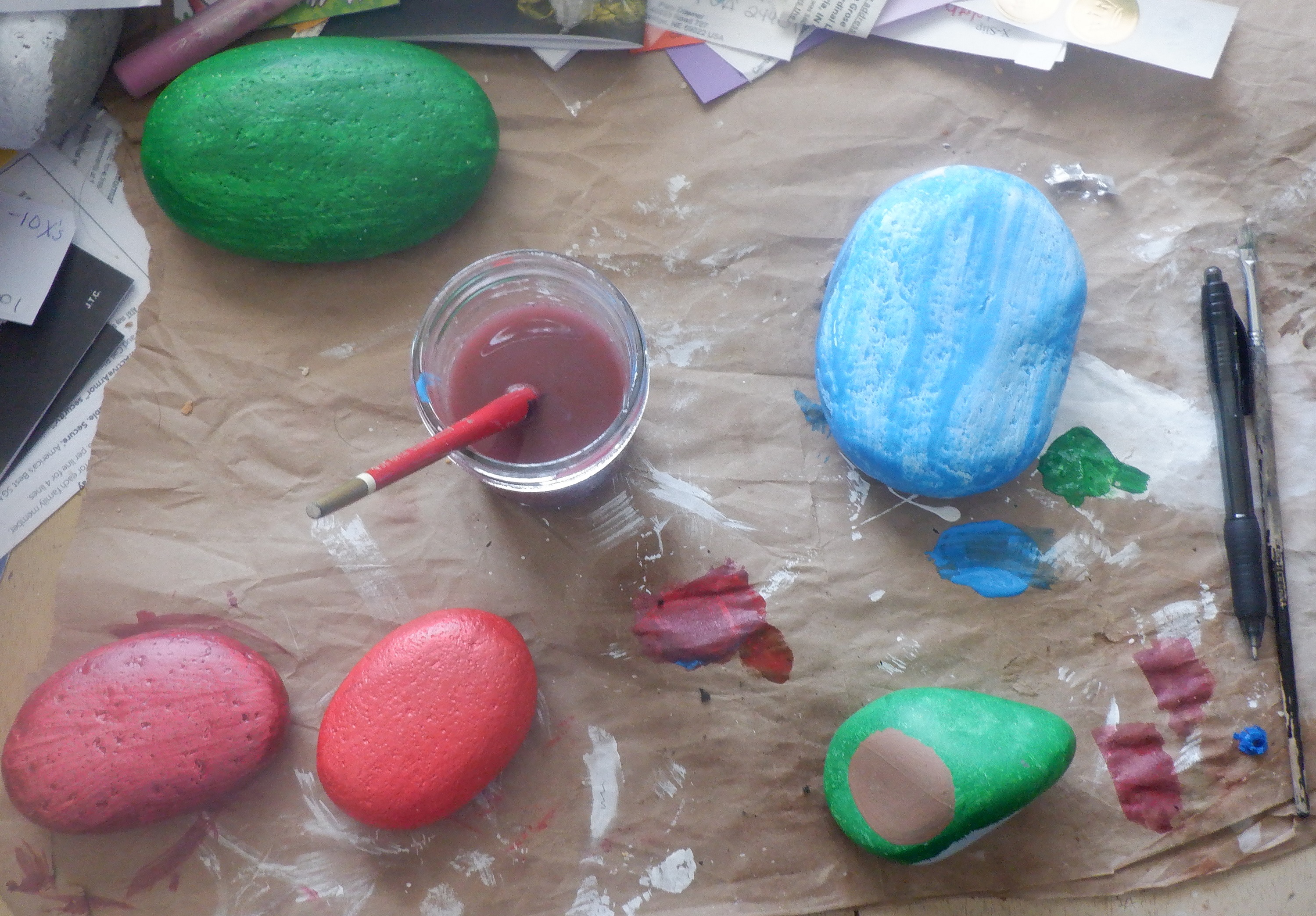 Photo I took of rocks I painted today Photo I took of rocks I painted today