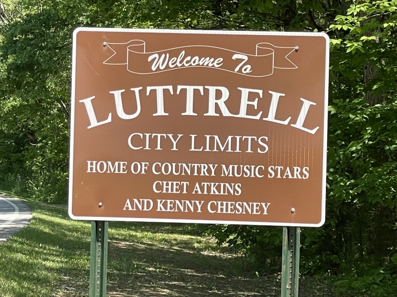 Luttrell city limits sign.  Photo taken by and the property of FourWalls.
