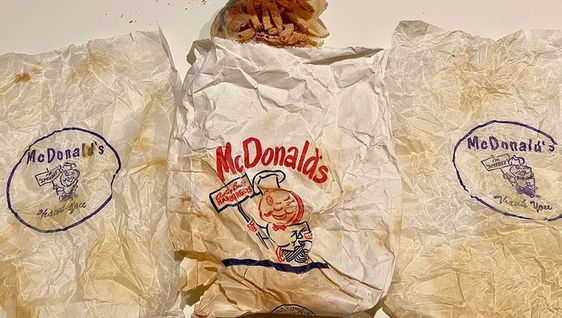 A McDonald's meal that was inside of a home in 1959 in Illinois.