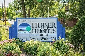 A sign welcoming visitors to Huber Heights Ohio A sign welcoming visitors to Huber Heights Ohio