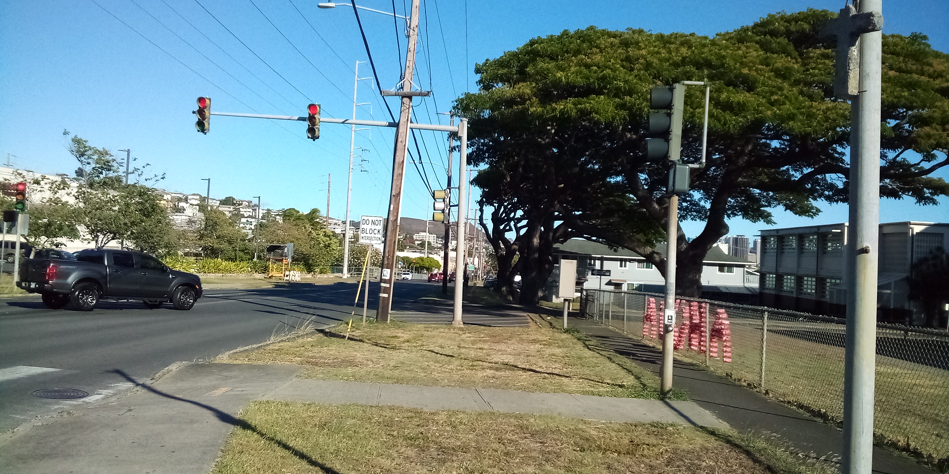 Bus stop view today with Punchbowl in background Bus stop view today with Punchbowl in background