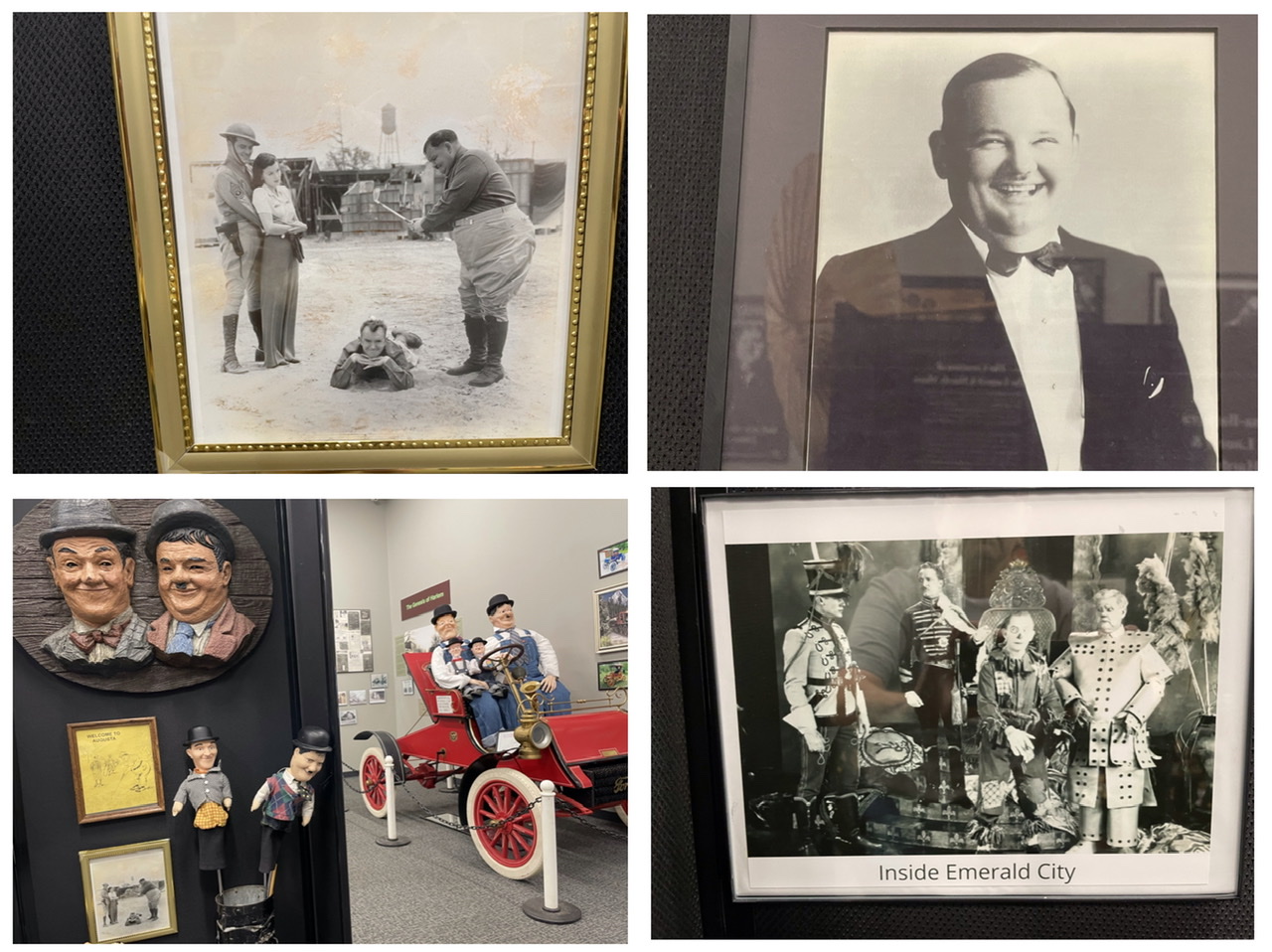 Collage of photos taken at the Laurel & Hardy Museum, Harlem, Georgia.  Photos taken by and the property of FourWalls.