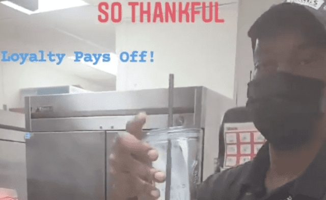 Former Burger King employee Kevin Ford receives a huge retirement package via Tik Tok. Former Burger King employee Kevin Ford receives a huge retirement package via Tik Tok.