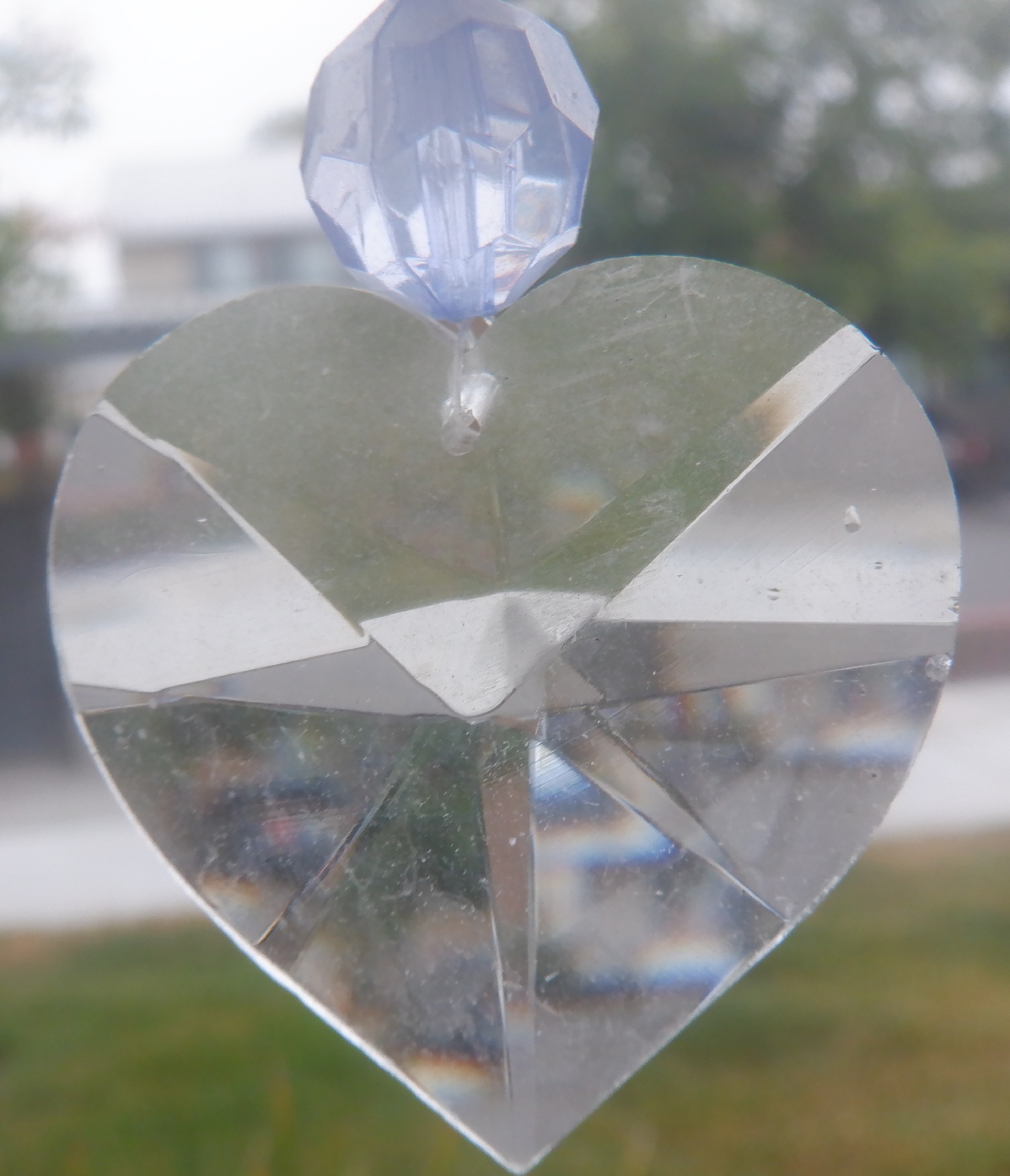 Photo I took of the heart dangle on my windchime outside