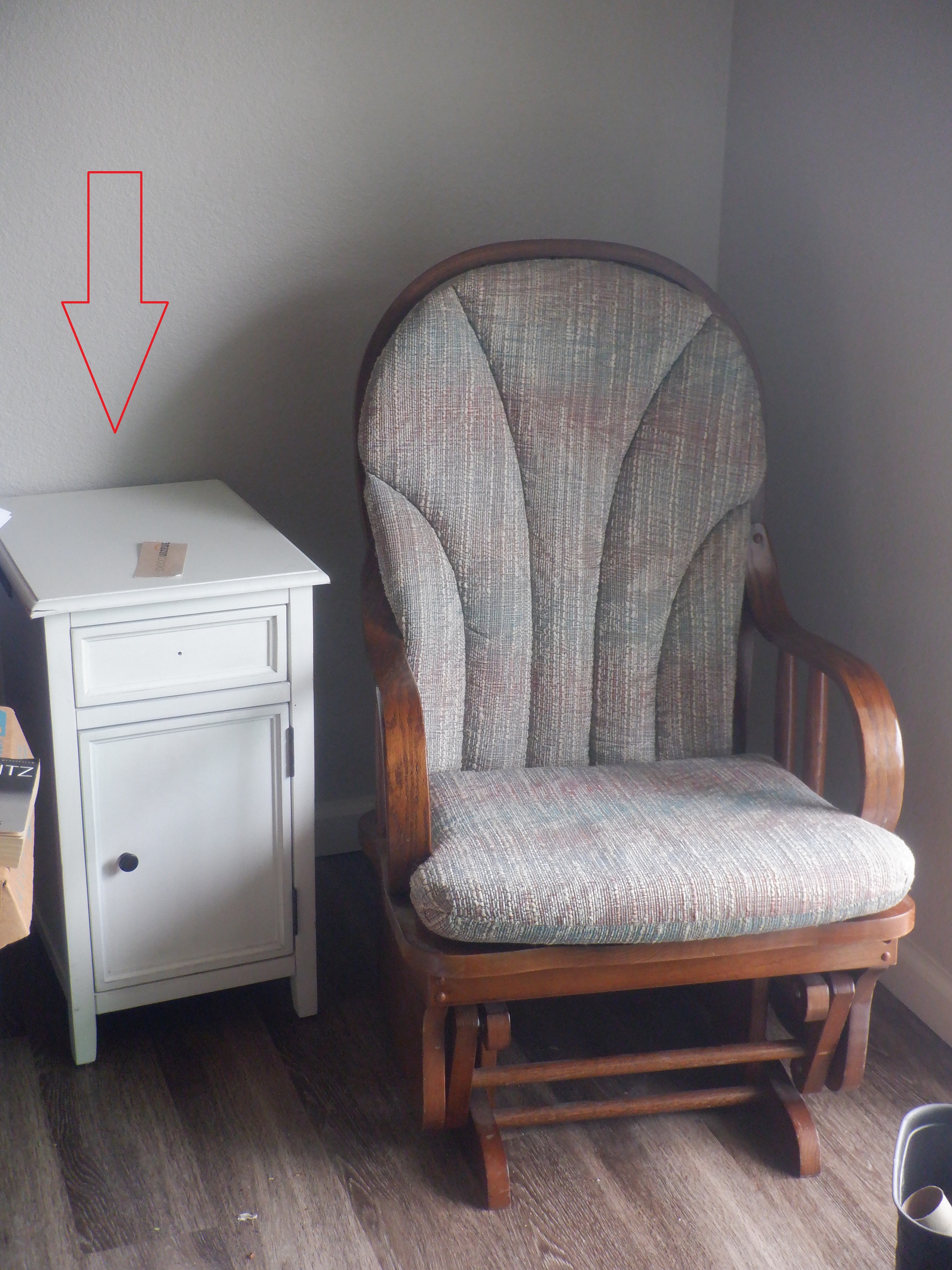 Photo I took of where I put the table I "adopted". 