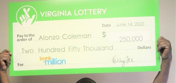 Virginia lottery winner Alonzo Coleman. Virginia lottery winner Alonzo Coleman.