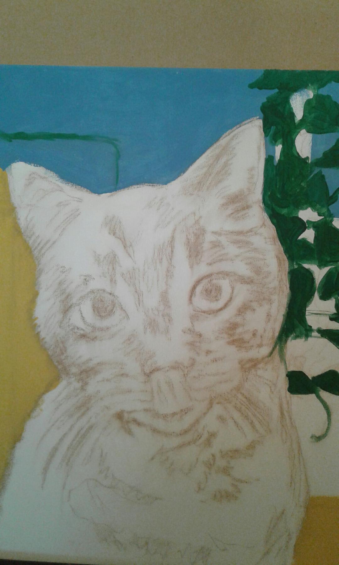 The painting begins The painting begins