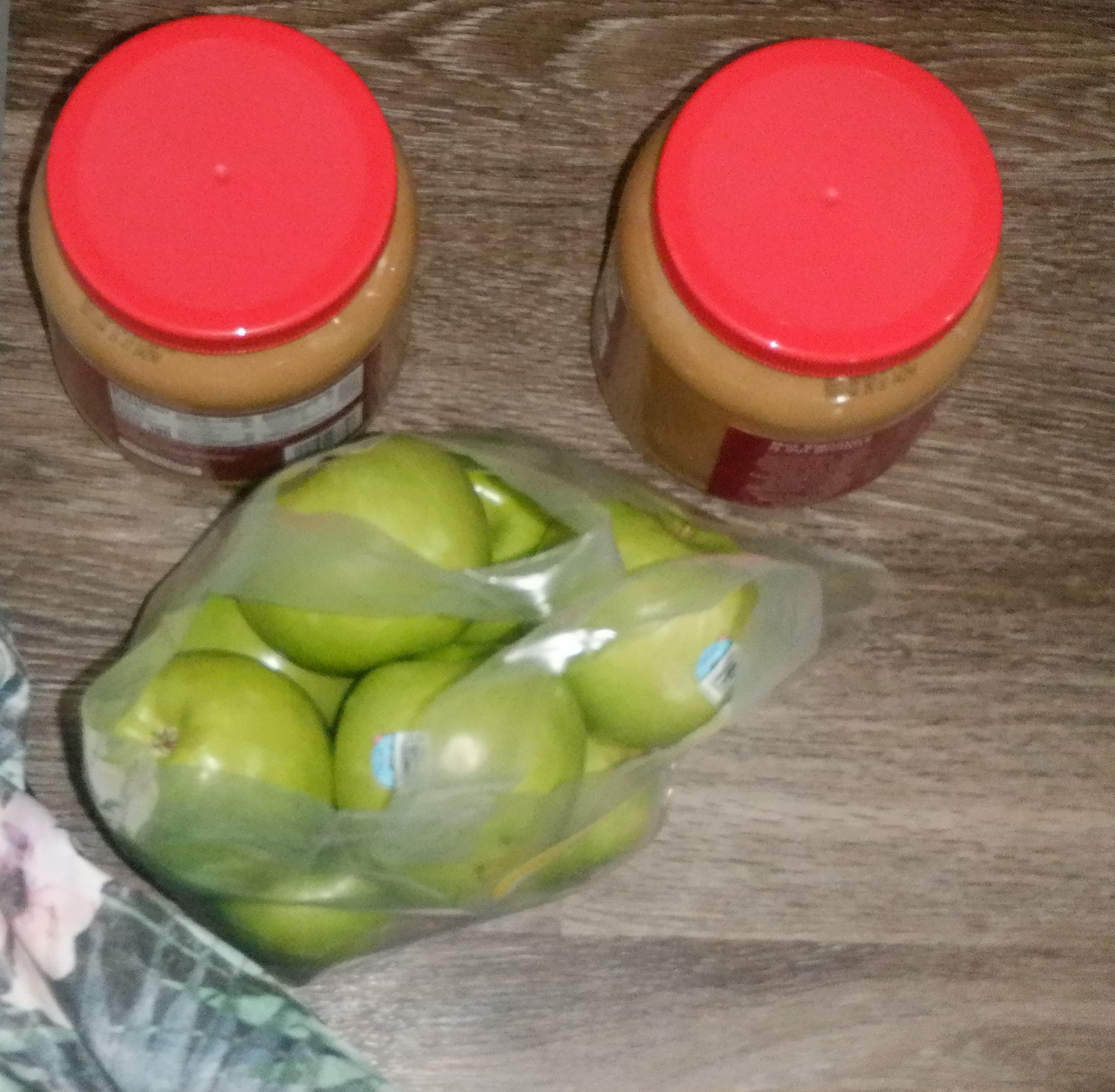 Photo I took of the apples and peanut butter I got at the grocery store Photo I took of the apples and peanut butter I got at the grocery store