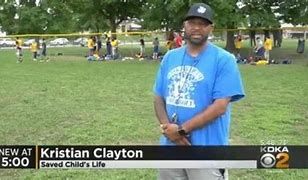 Little League football coach Kristian Clayton the savior of a ten old month boy. Little League football coach Kristian Clayton the savior of a ten old month boy.