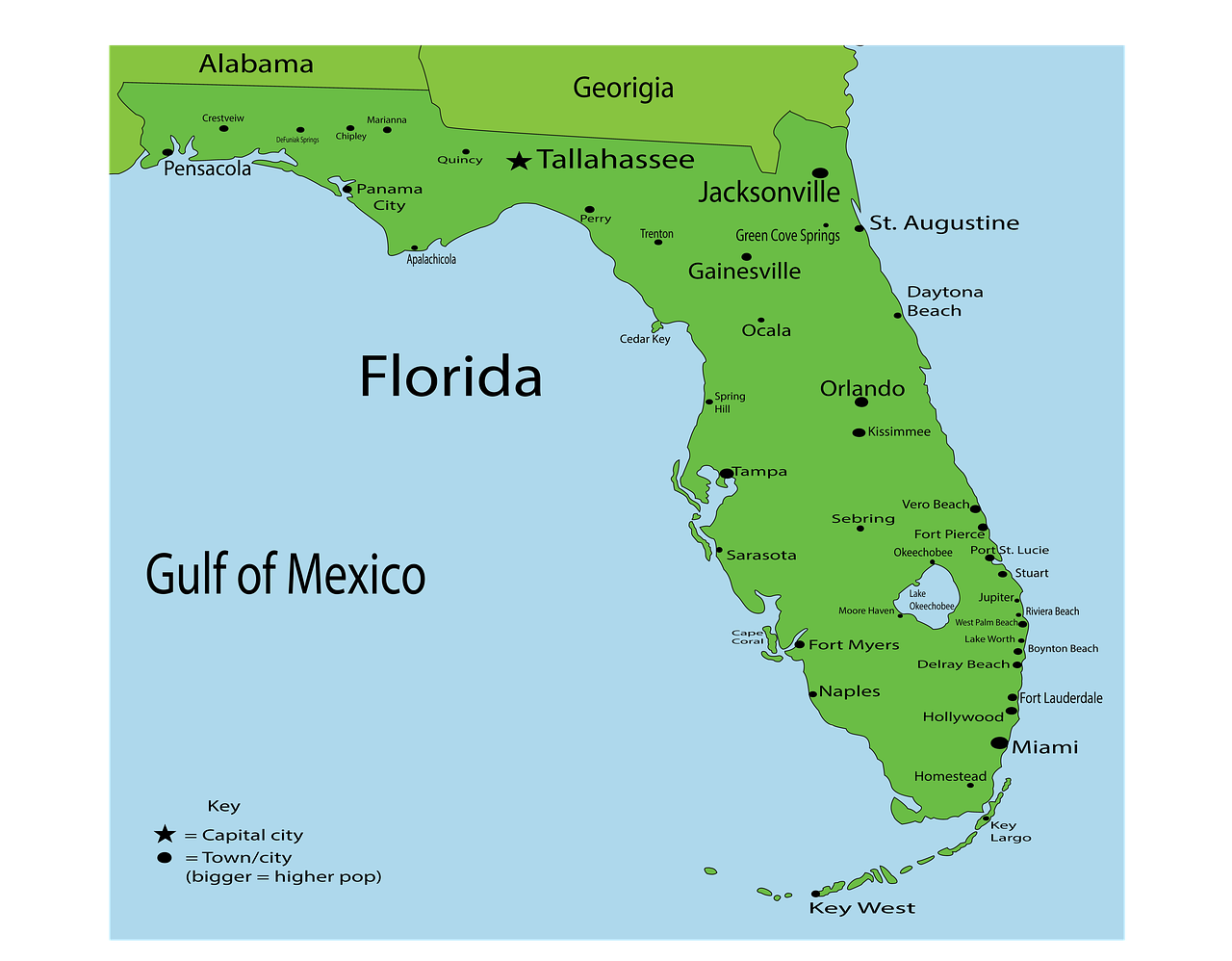 Florida map, picture by Pixabay