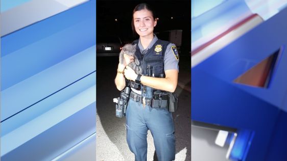 Oklahoma City police officer Deloera with her new best friend. Oklahoma City police officer Deloera with her new best friend.