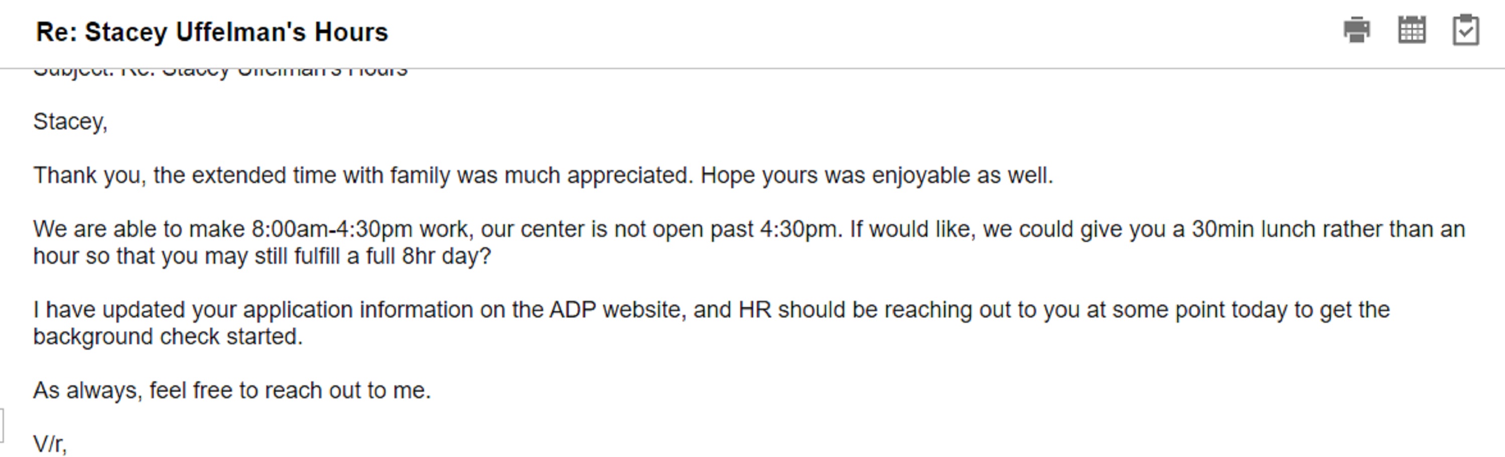 Screencap of an email I got after writing to the USCG daycare director Screencap of an email I got after writing to the USCG daycare director