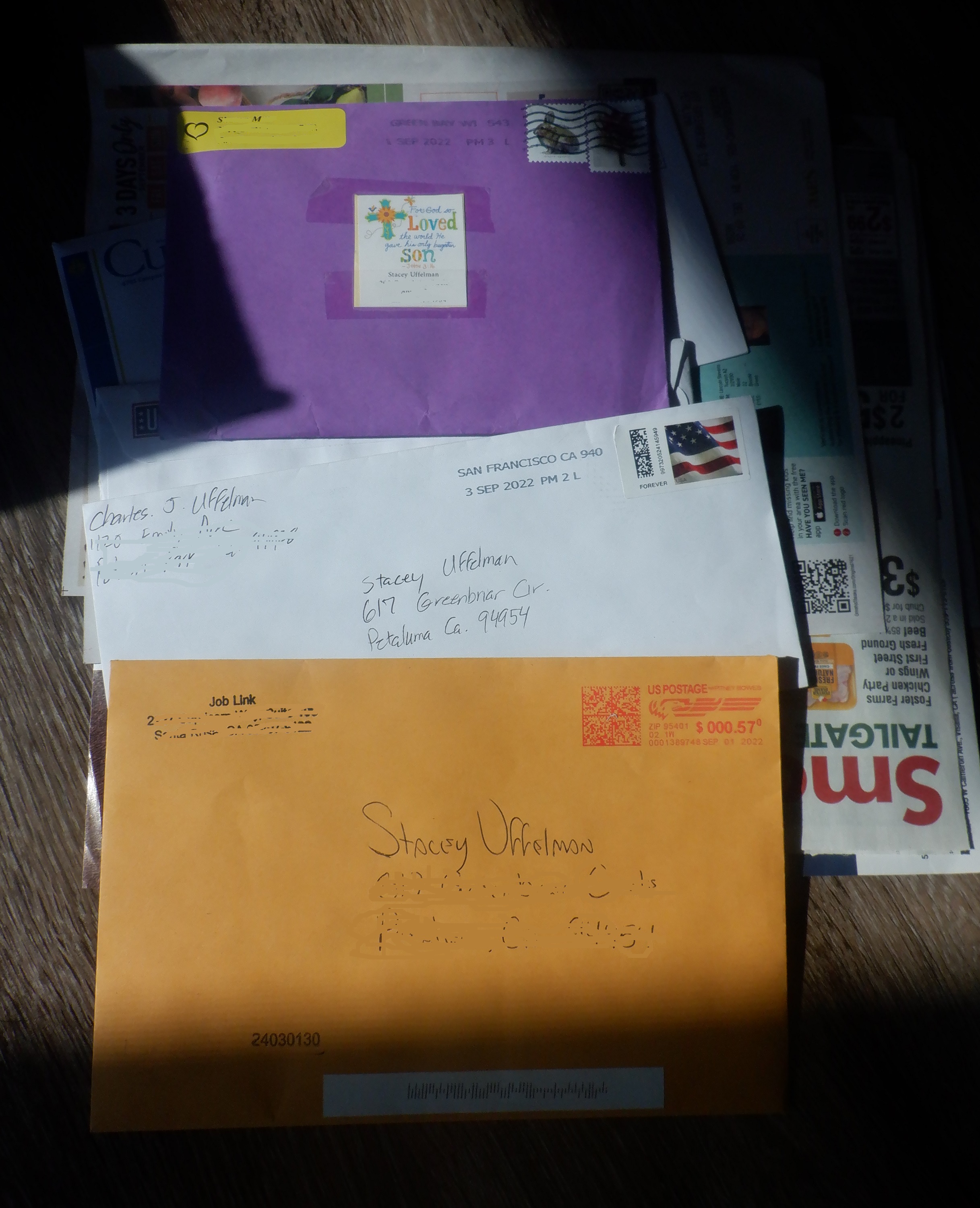 Photo I took of the mail I got today Photo I took of the mail I got today