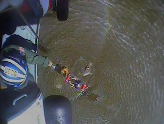 USCG rescue a boater in Lake Borgne in Louisiana on Sunday