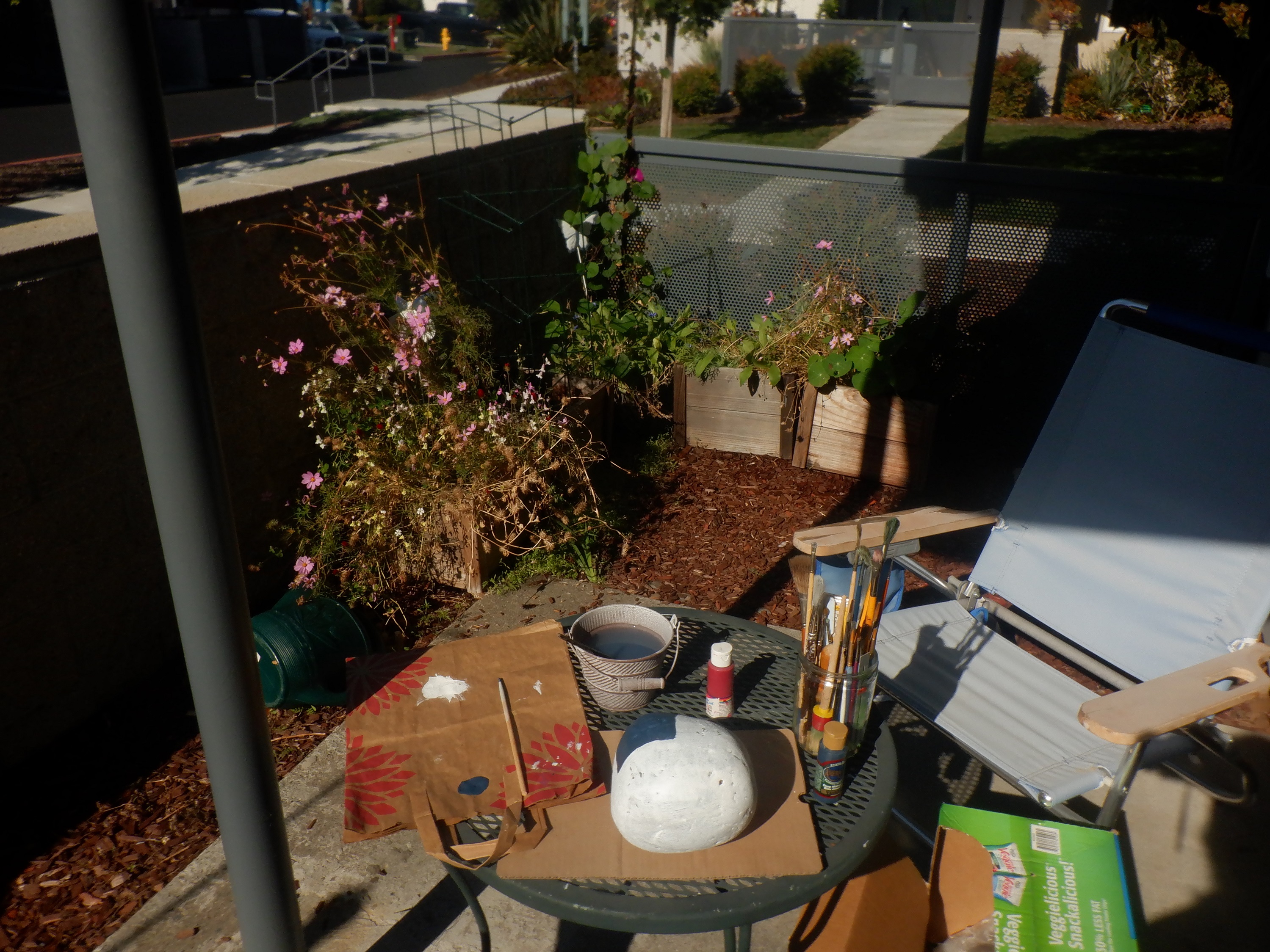 Photo I took of my rock painting "studio". Photo I took of my rock painting "studio".