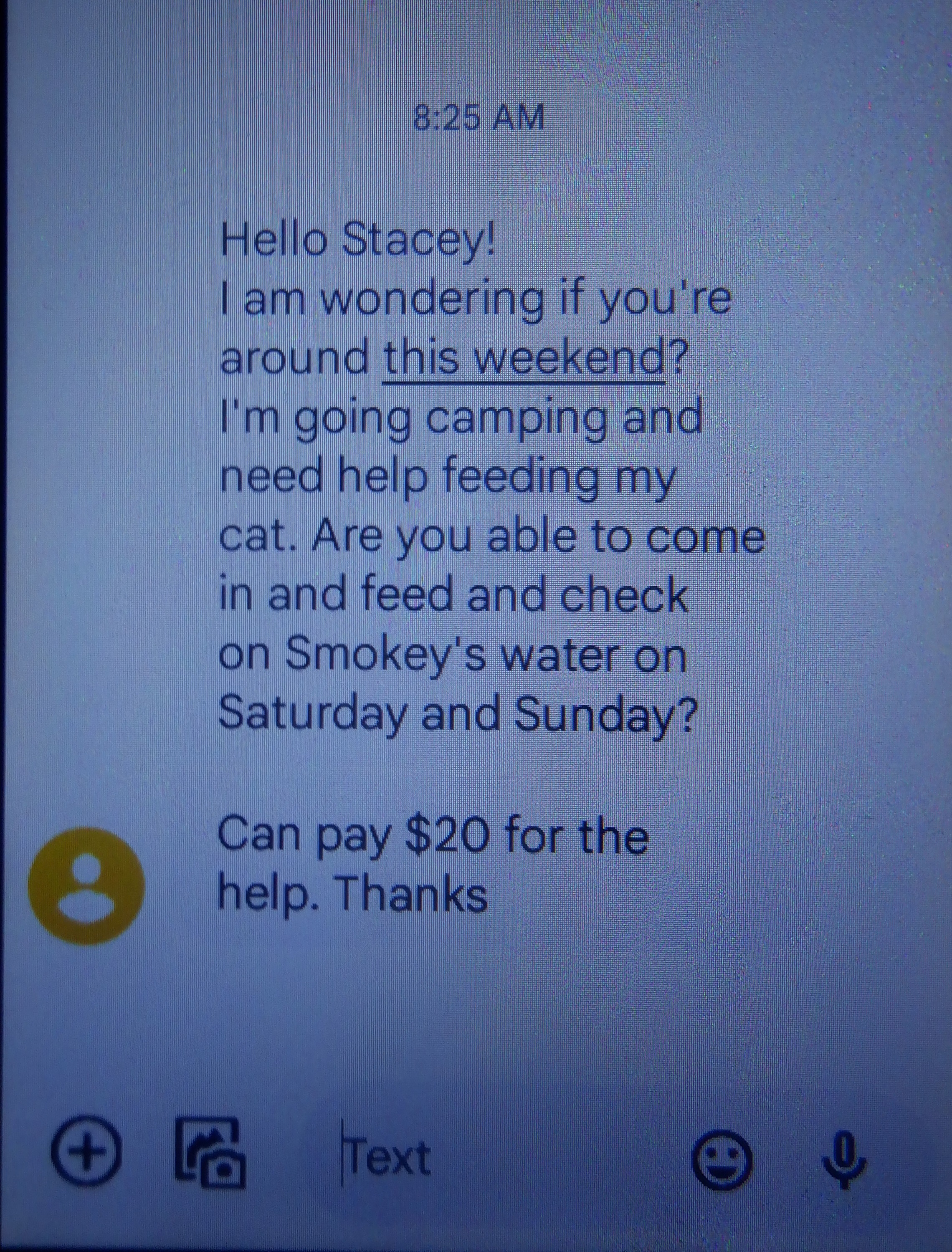 Photo I took of my phone with the text Photo I took of my phone with the text
