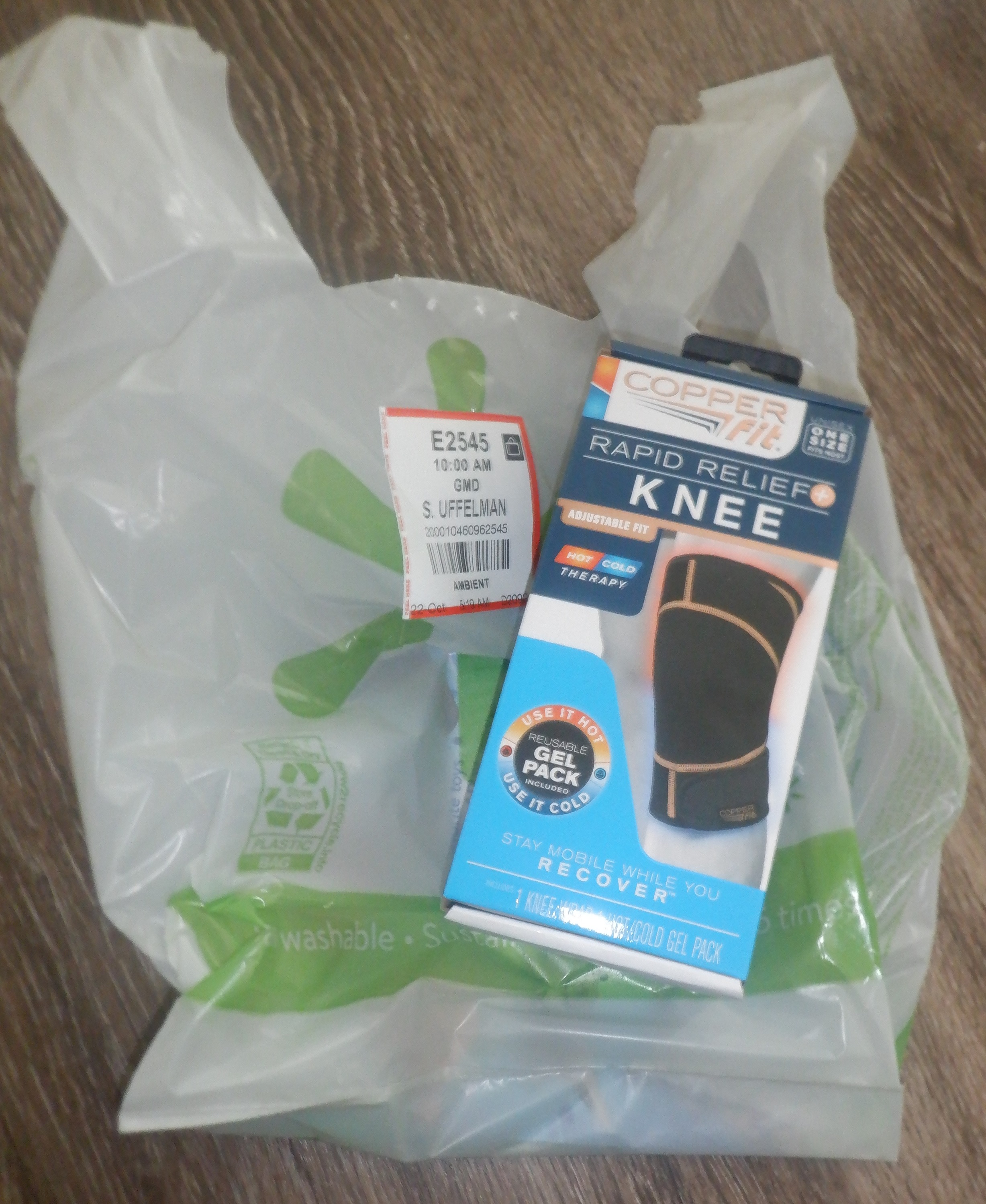 Photo I took of the knee brace I got hoping it will help Photo I took of the knee brace I got hoping it will help