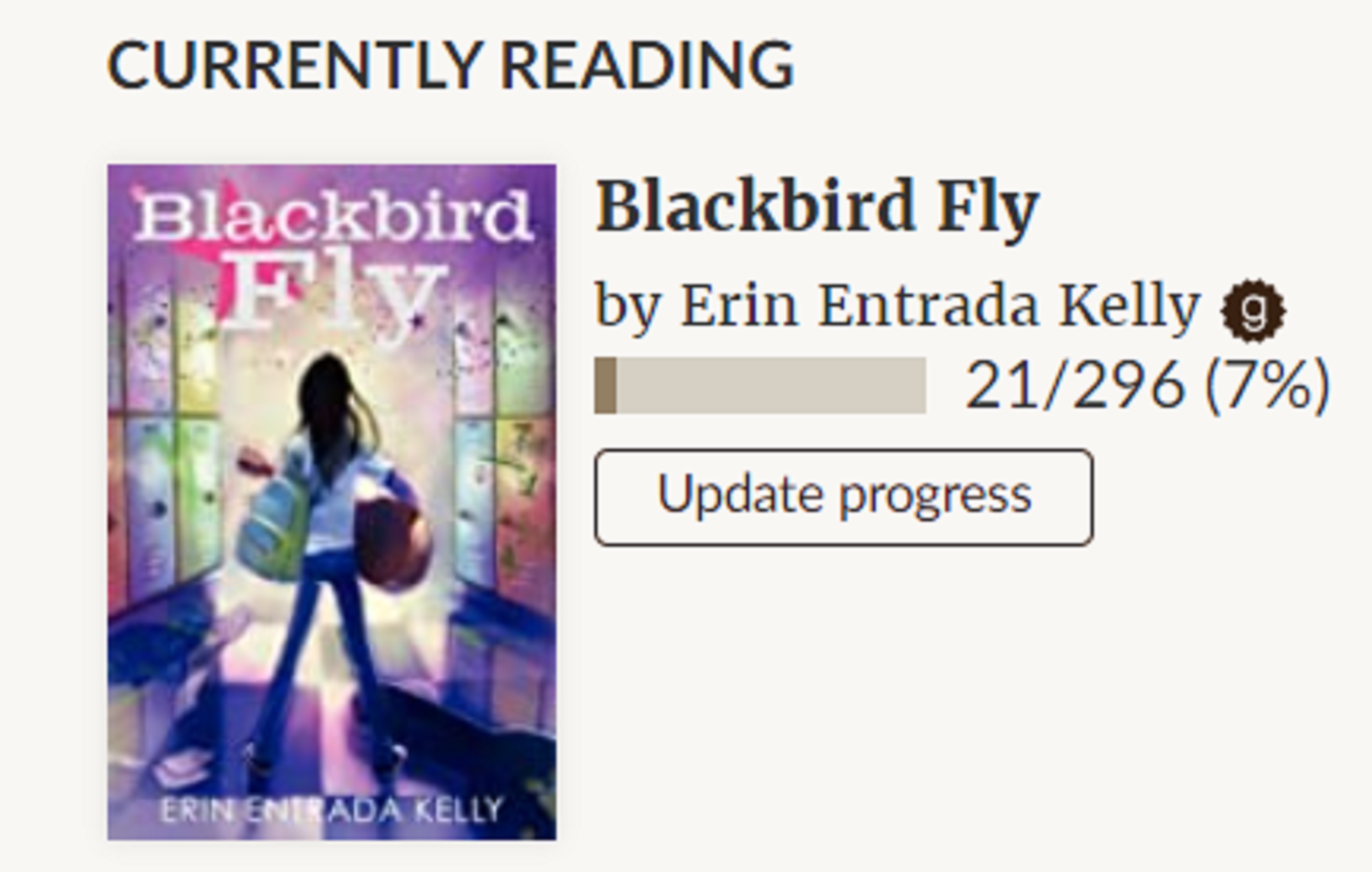 Screencap of my goodreads page Screencap of my goodreads page