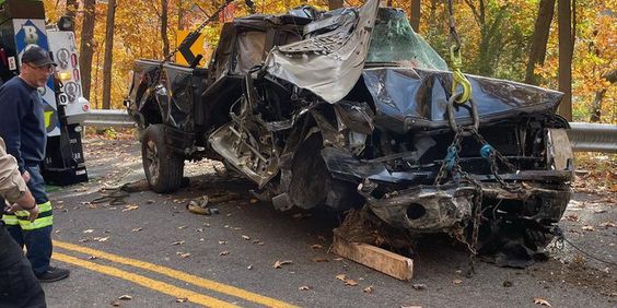The sight of an auto accident in Ohio.