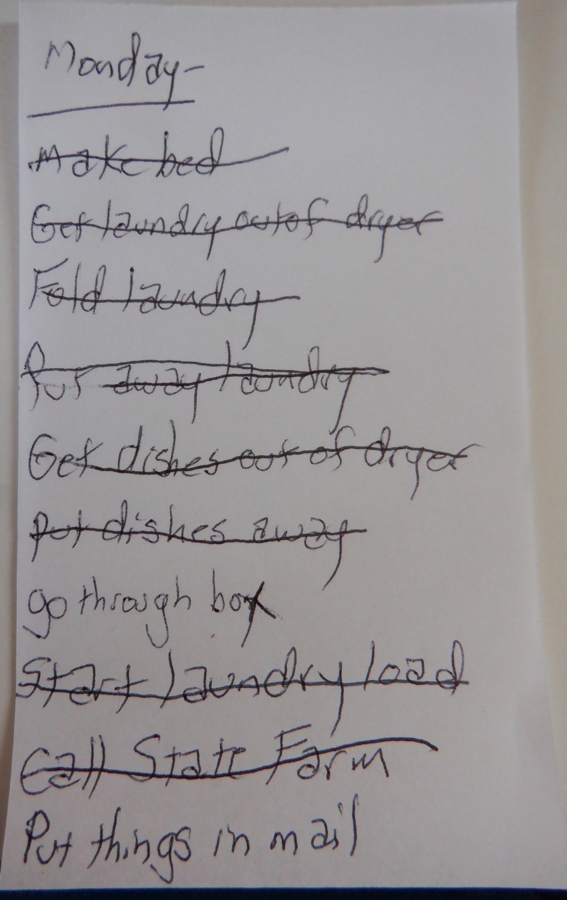One of the to do lists I've written in the past One of the to do lists I've written in the past