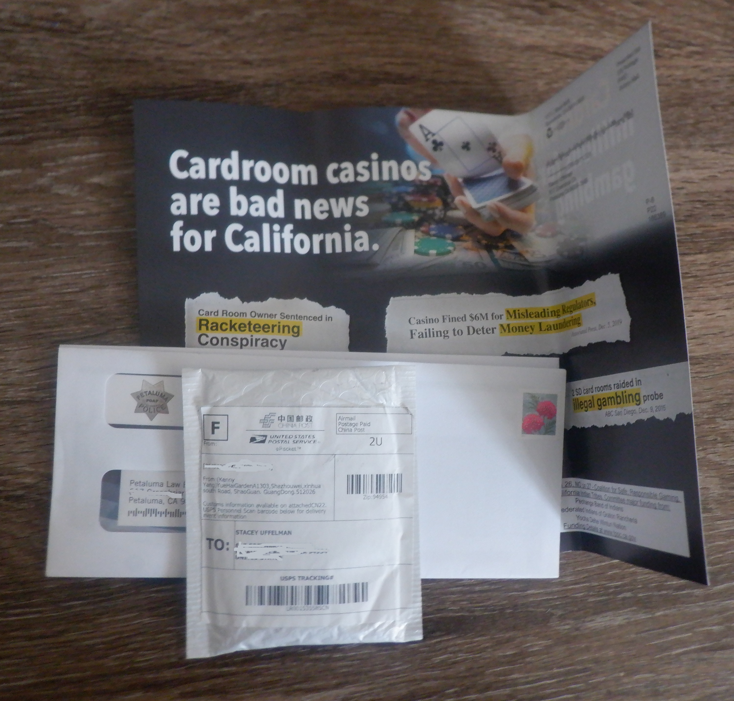 Photo I took of my mail that I got today. Photo I took of my mail that I got today.