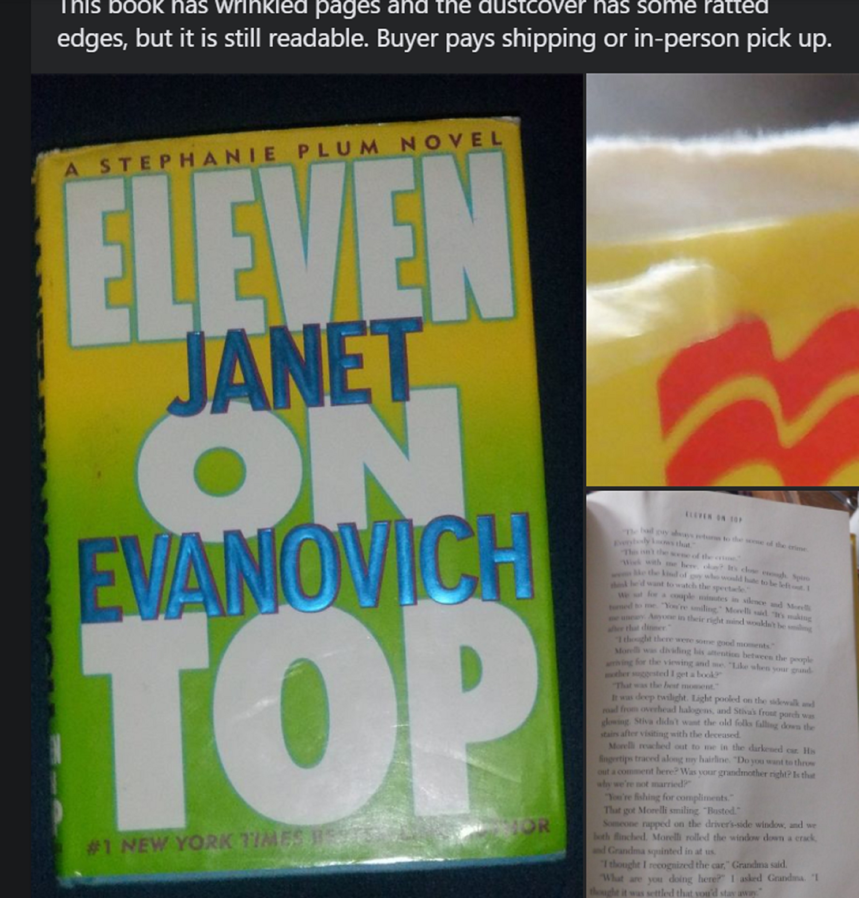 Screencap from Facebook of the book I put up for sale Screencap from Facebook of the book I put up for sale