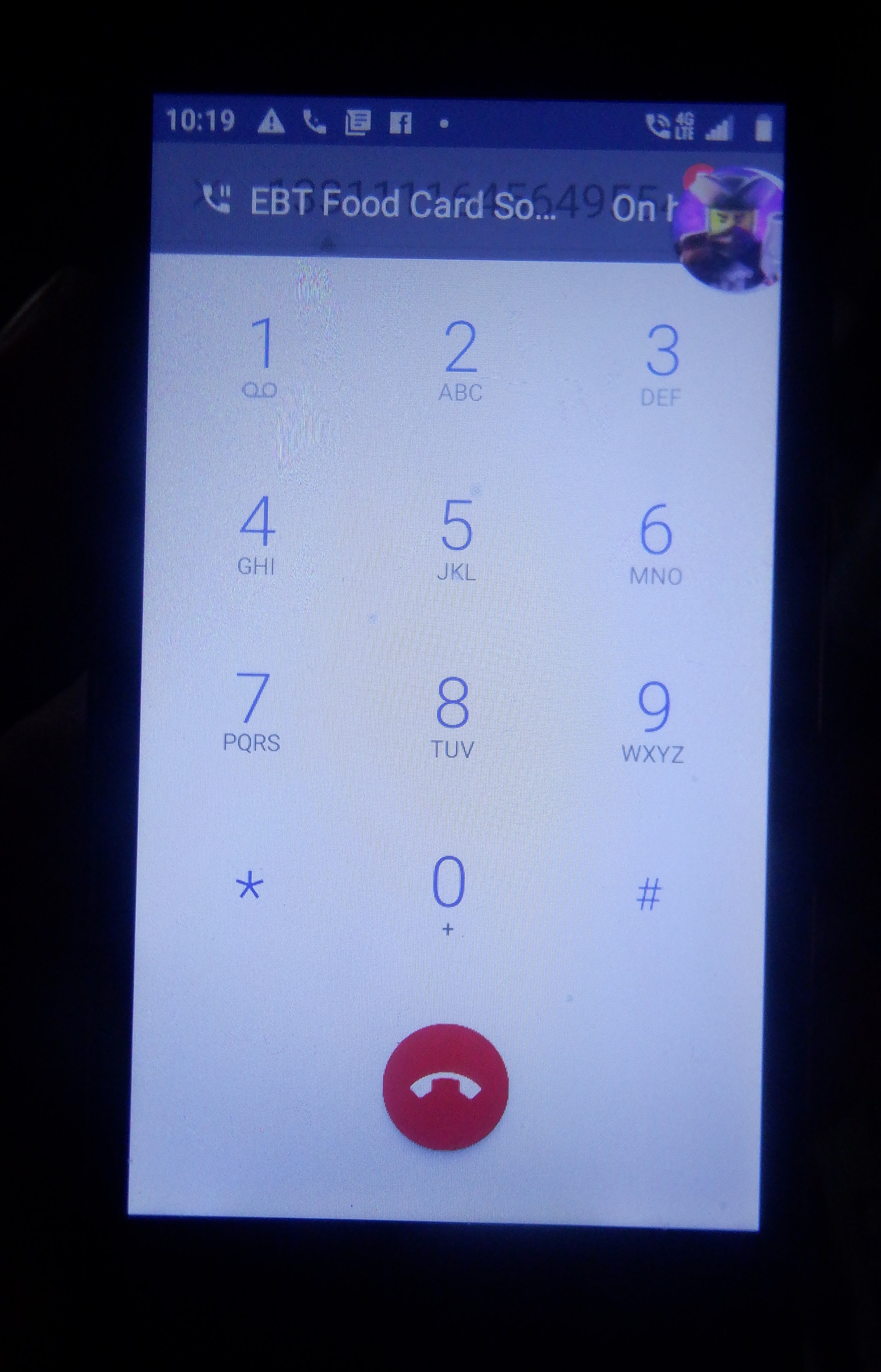 Photo I took of my phone while waiting on hold. Photo I took of my phone while waiting on hold.