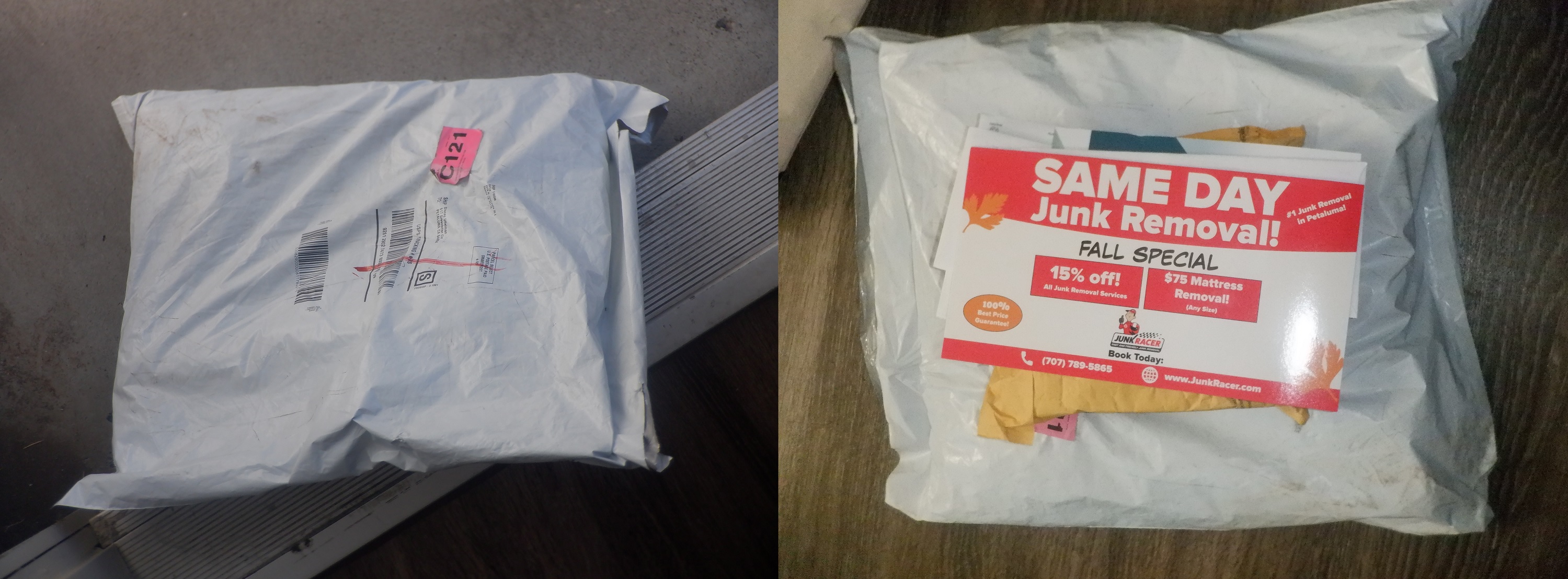 Package I found at my door before I left Package I found at my door before I left